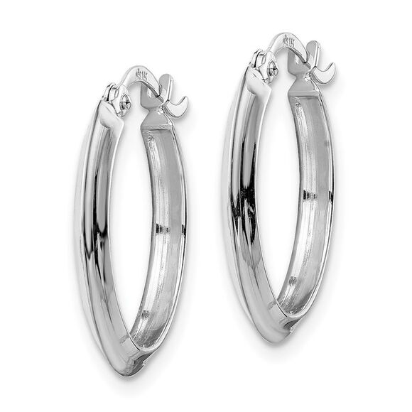 Kazi Luxury 14K White Gold Polished Hoop Earrings